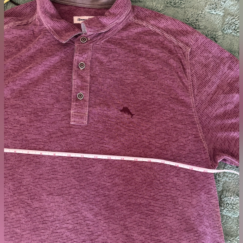 Tommy Bahama Men’s Polo Shirt Purple Textured Stretch Golf Casual - Picture 9 of 12
